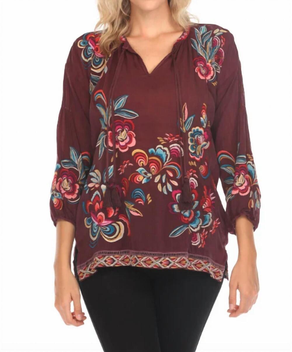 NEW JOHNNY WAS zadonia blouse in fig